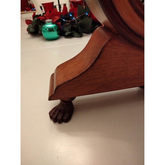 Whimsical wood mantel clock with feet - Picture 3 of 10